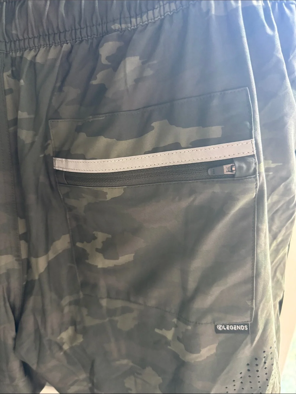 Men's Camouflage Swim Trunks in Olive Green